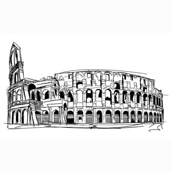 The Colosseum Rome Italy Sketch by Shehzad Afzaal