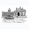 India Taj Sketch by Shehzad Afzaal – Gateway of India Taj Hotel Mumbai Sketch