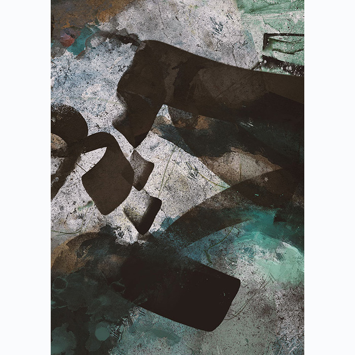 Into Clarity, Arabic calligraphy, abstract emerald green canvas print by Shehzad Afzaal