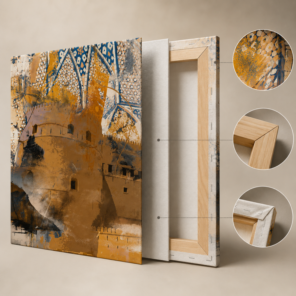 image showing technical details of a canvas wall art.
